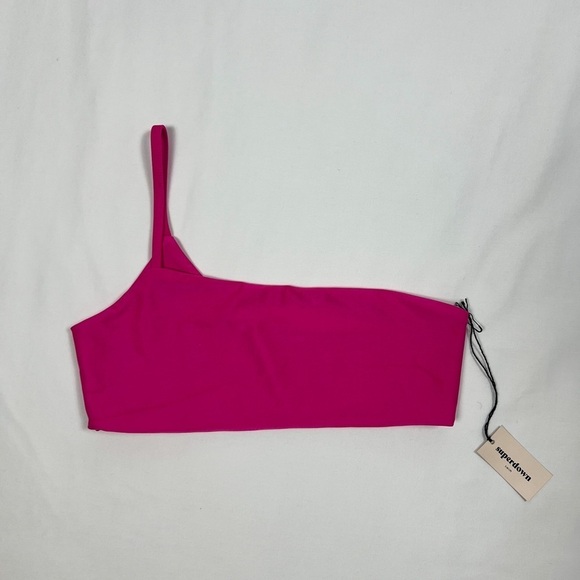 NWT Superdown Pink One Shoulder Bikini Top - Picture 5 of 5